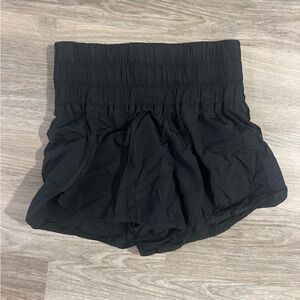 Black Free People Ruched Mini Skirt